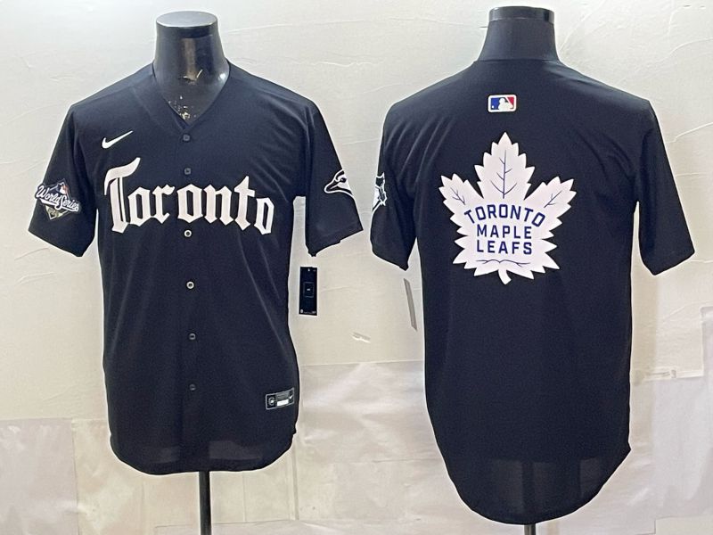 Men 2026 Toronto Blue Jays Blank Black 5th generation Joint Name Nike MLB Jersey style 07